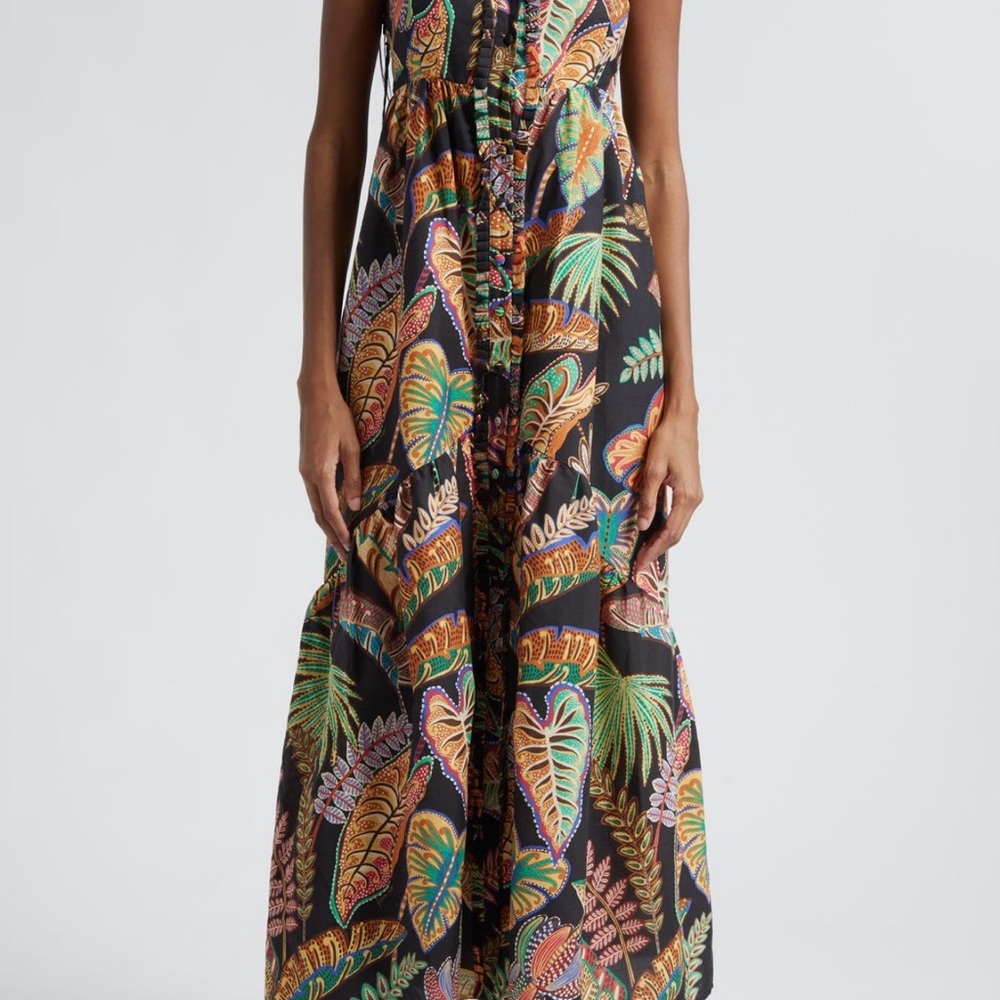 Tropical Print Maxi Dress